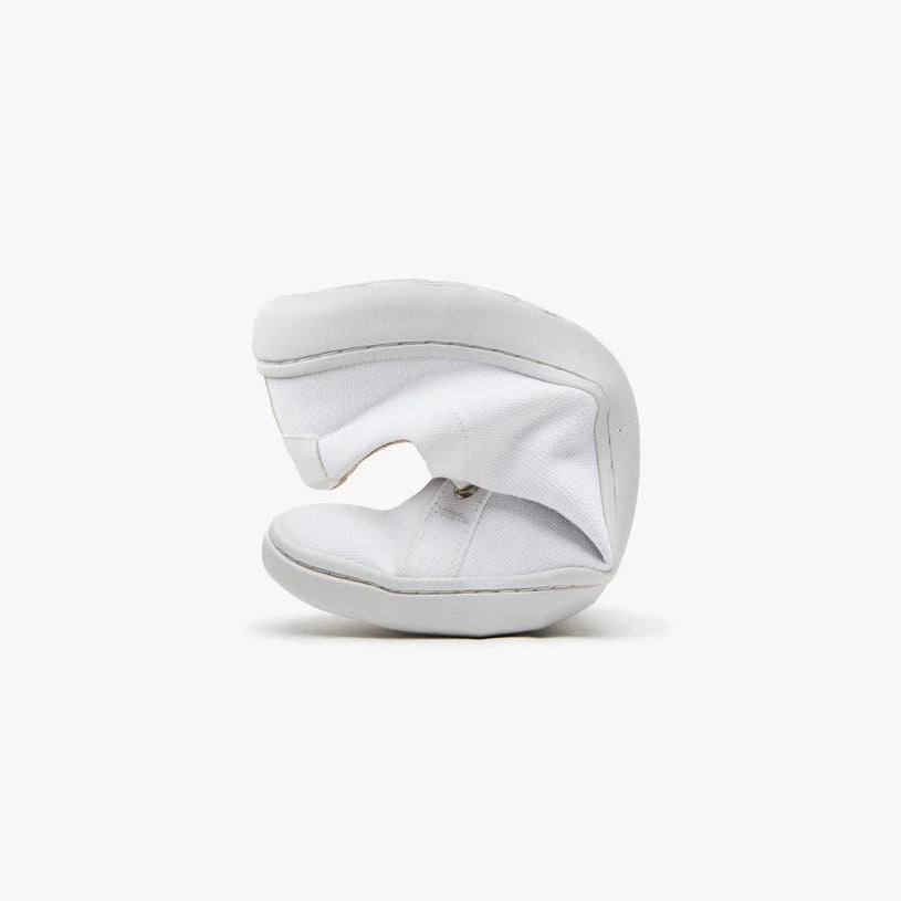 Zapatillas barefoot de lona Origo Cotton Canvas White blancas, flexibilidad de la suela