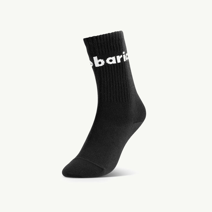 Calcetines barefoot Barebarics Crew negros, vista lateral