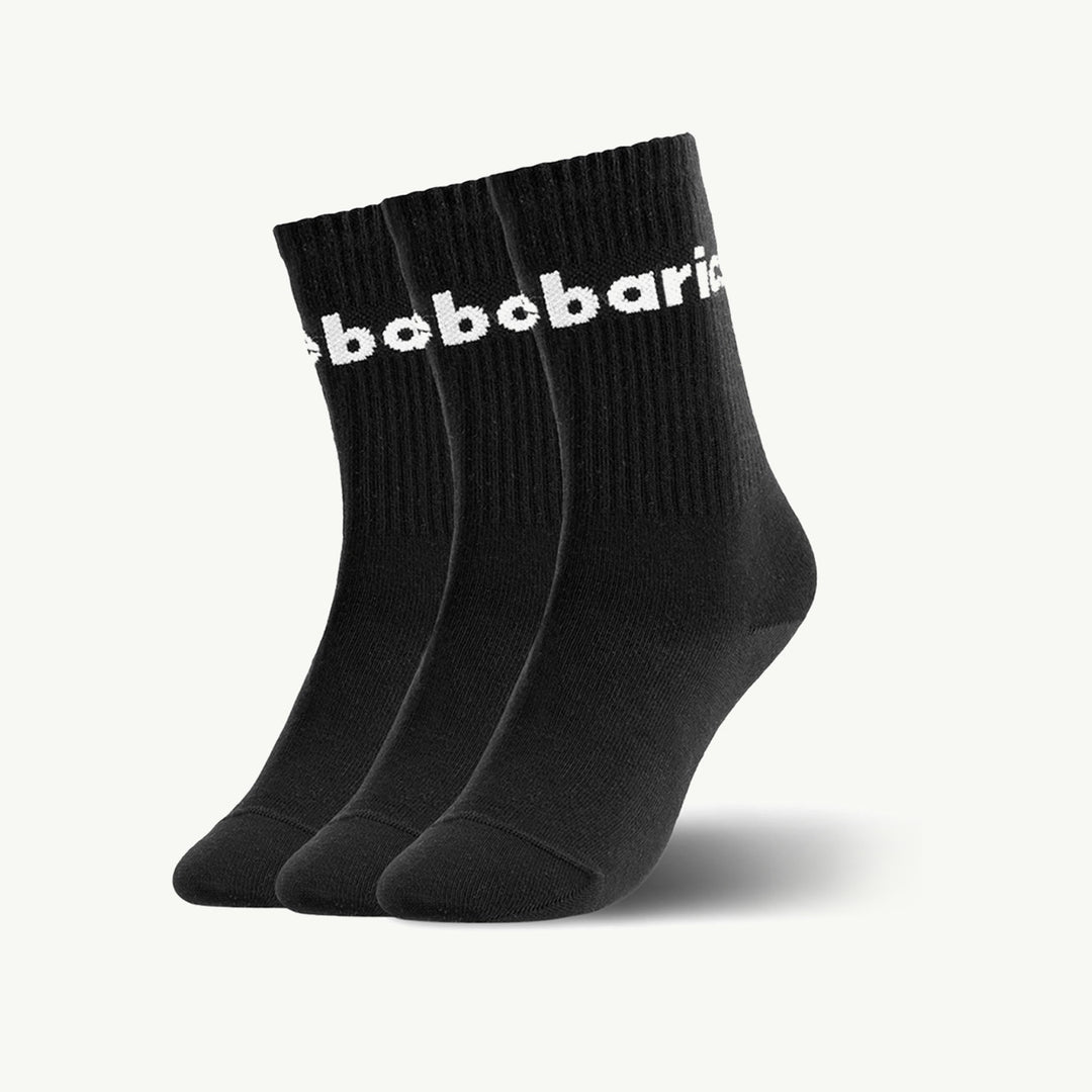 Calcetines barefoot Barebarics Crew negros, pack de 3