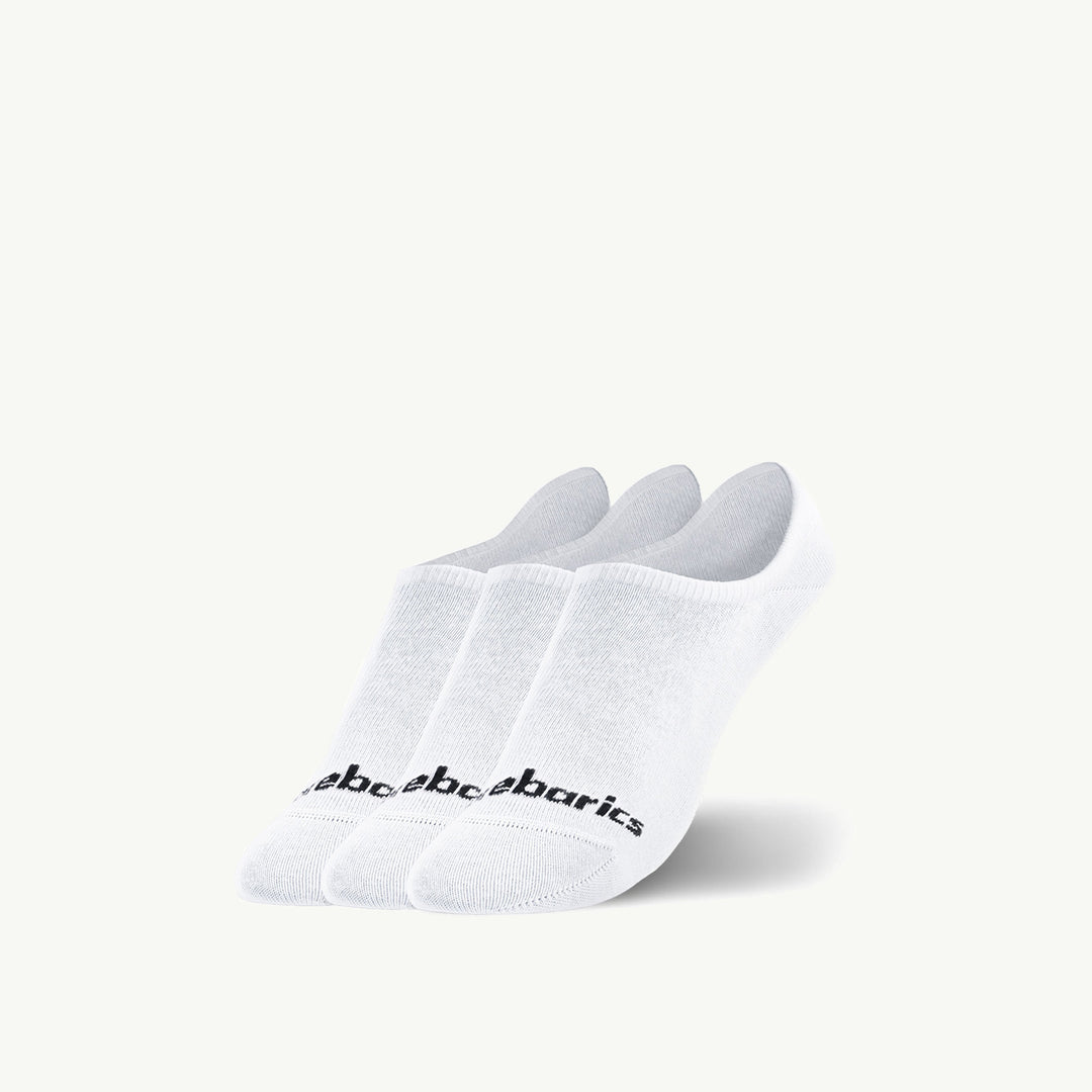 Calcetines barefoot invisibles Barebarics No-Show blancos, pack de 3