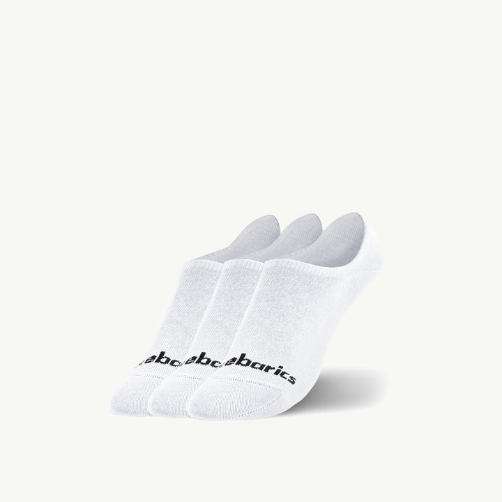 Calcetines barefoot invisibles Barebarics No-Show blancos, pack de 3
