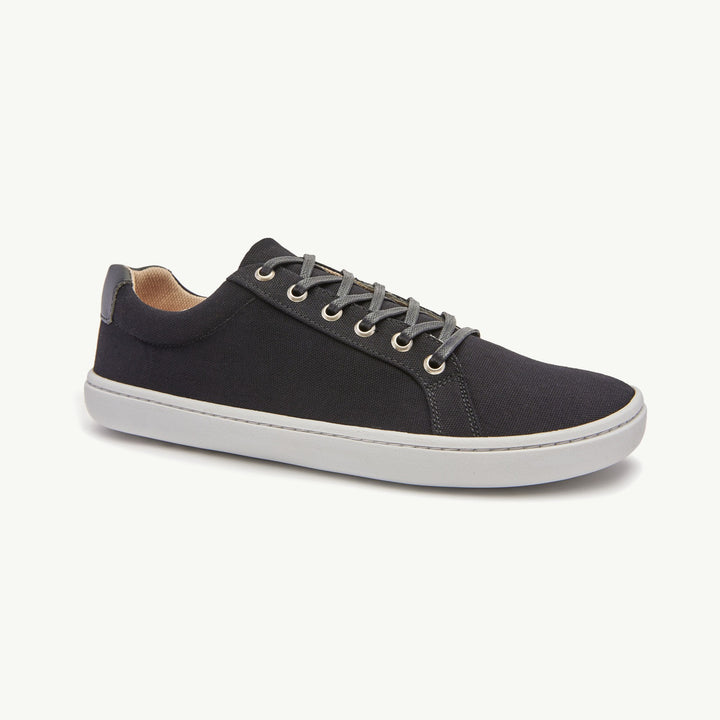 Zapatillas barefoot de lona Origo Cotton Canvas Black negras, vista lateral