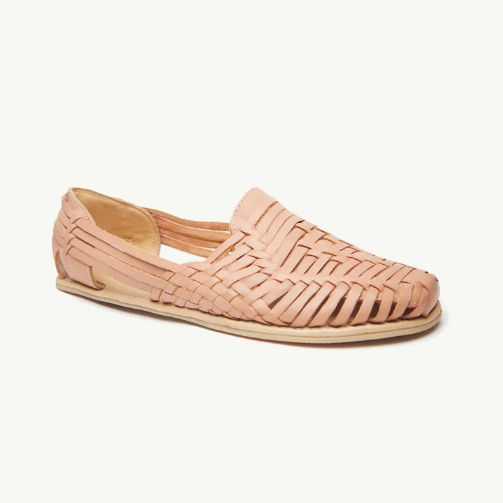 Calzado barefoot de cuero Origo Huaraches Ancha Tan, vista 3/4