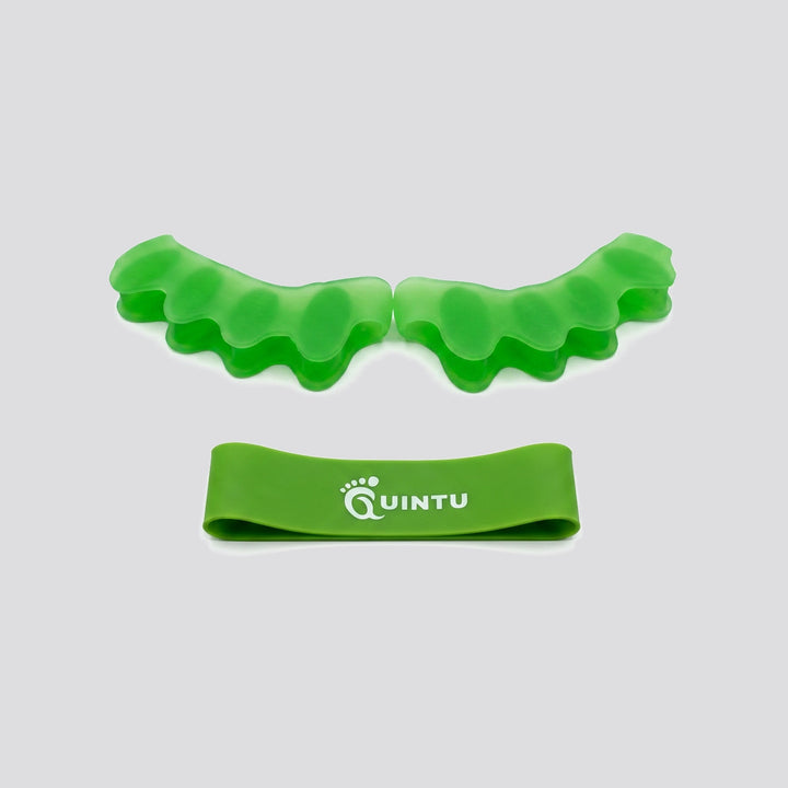 Alineador de dedos verde Quintu con banda elástica